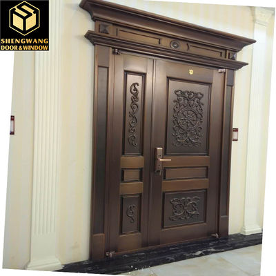 ODM スウィング アルミ 歩行者 ガーデン ゲート 銅 模倣 表面 仕上げ メタル ゲート 外部